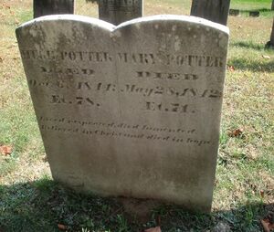 Hugh Potter and Mary Molly Bailey Potter headstone