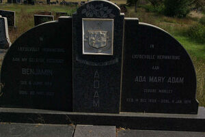 Headstone of Benjamin and Ada Mary (Manley) Adam
