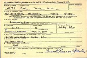 Frank Martin WWII Draft Registration Card