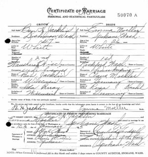 1935 marriage certificate