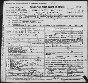 James Roy Kelley's Death Certificate