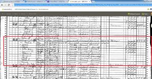 1900 USA Census document
