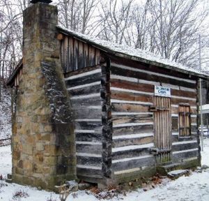 A reconstruction of William Crawford's log cabin