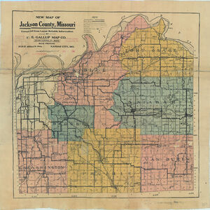1920 Map Of Townships Of Jackson County, Missouri