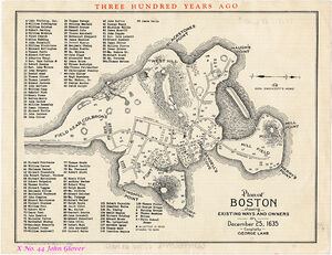 JOHN GLOVER on Plan of Boston; NO. 44; & Wm. Brenton; letter E; Bendell's Cove