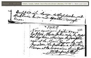 Lucie Caron bapt 12 sept 1880 née le 7 sept