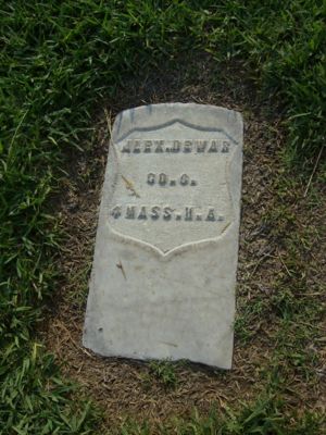 Pvt. Dewar Headstone