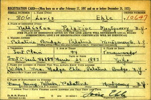 World War II draft registration card