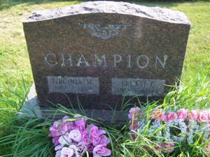 Ernest and Virginia Champion cemetery stone