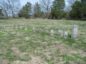 Area of the grave location in the cemetery