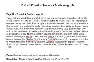 Will of Frederick Scarborough, Sr.