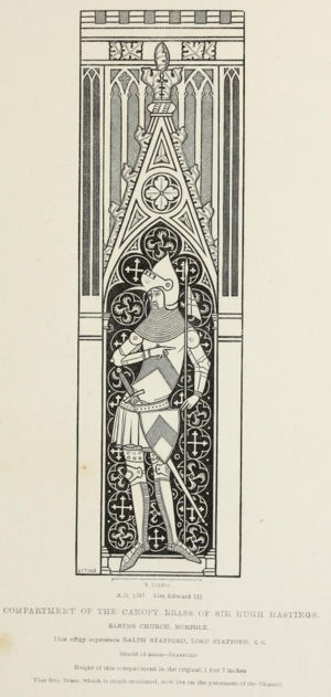 Ralph de Stafford from The Monumental Brasses of England by Charles Boutell.