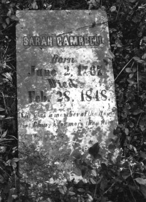 Sarah Elizabeth Cook Campbell tombstone at Campbell Family Cemetery