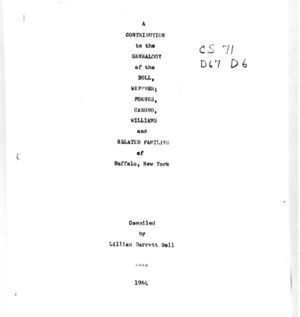 The Cover Page of Lillian Barrett Doll's Book 