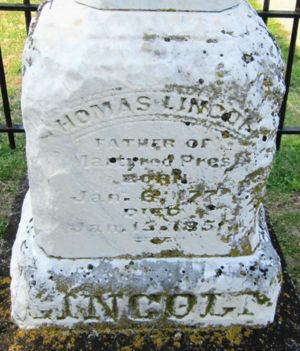 Thomas Lincoln Original Headstone