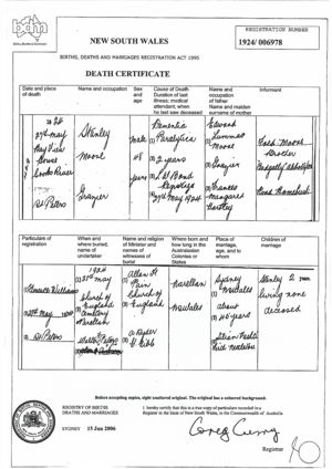 Marriage Cetificate of Stanley Moore and Lilian Vasti F. Nettleton nee Briggs