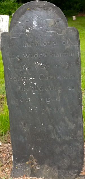 Headstone of Hannah Dodge Curtis