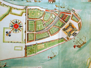 Early Dutch map of New Amsterdam (Manhattan),