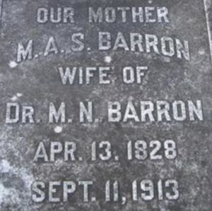 Mary Barron tombstone