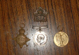 Medals belonging to 75177 A Sgt H Perryman 29th Canadian Infantry