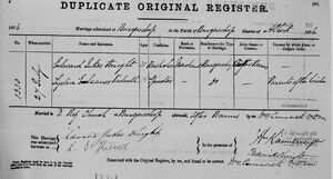 Marriage of Edward Jukes Knight and Lydia Eleanor Kidwell