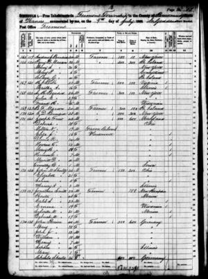 Joseph and Deborah Frost + Elizabeth & John Shultz 1860 Census
