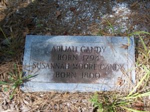 Abijah and Susanna Moore Gandy Tombstone