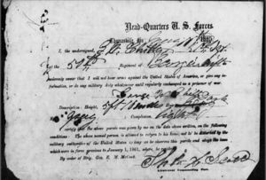 George Washington Chitty Military Certificate