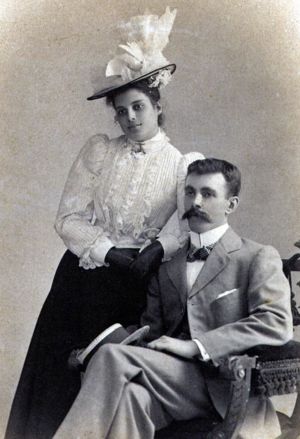 Engagement photo of FJ Martyn Roberts and Lizzie [Page[ Roberts