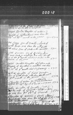 Dorothy and Titus Cragg - Birth Record