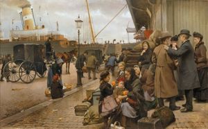 Emigrants at Larsens Plads by Edvard Petersen