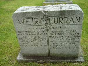 Curran and Weir Headstone