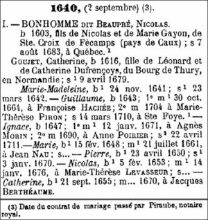 Nicolas Bonhomme - Tanguay, vol. 1 p. 65