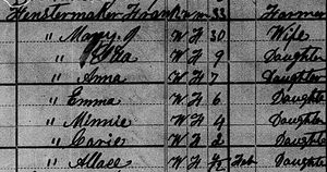 Frank Fenstermaker household, 1880 US census