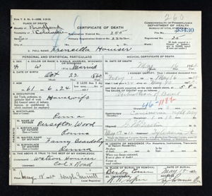 Frencella Houisier Death Certificate