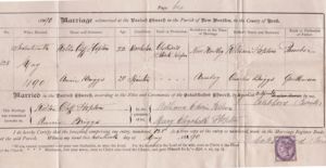 Marriage Certificate for Walter Cliff Hopton & Annie Briggs