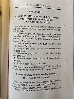 Chapter III: Children and Marriages of King's Mountain Charles Kilgore and Winnie Clayton
