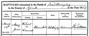 1857 baptism Knottingley