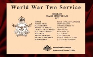Stanley Scoles - WW2 Service Certificate