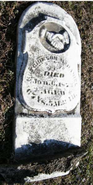 Hutchinson McDaniel's Tombstone.