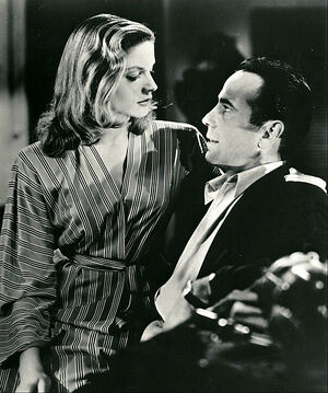 Lauren Bacall and Humphrey Bogart in a scene from the film To Have and Have Not