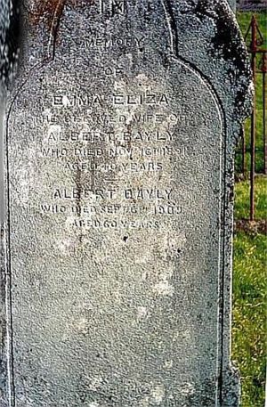 Emma and Albert Bayly's tombstone