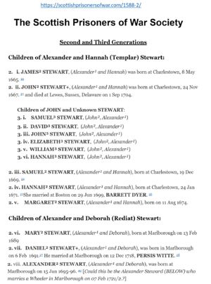 Alexander Stewart- Second and Third Generations