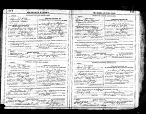 Frank and Carrie Ash Marriage Record