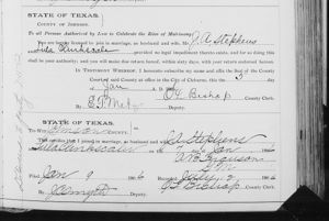 Lula P Clinkscales and Joe A Stephens Marriage License