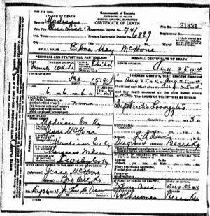 Edna McHone death record