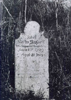 John Martin Shuford original tombstone