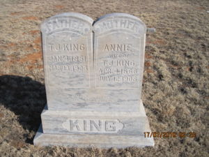 Thomas Jefferson King  and Nancy Rose Annie Hartley