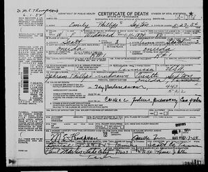 Death Certificate for Emily ( Phillips ) Sexton