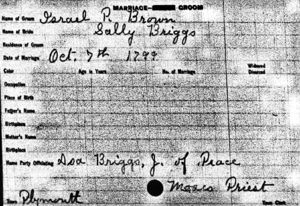 Sally Briggs marriage record